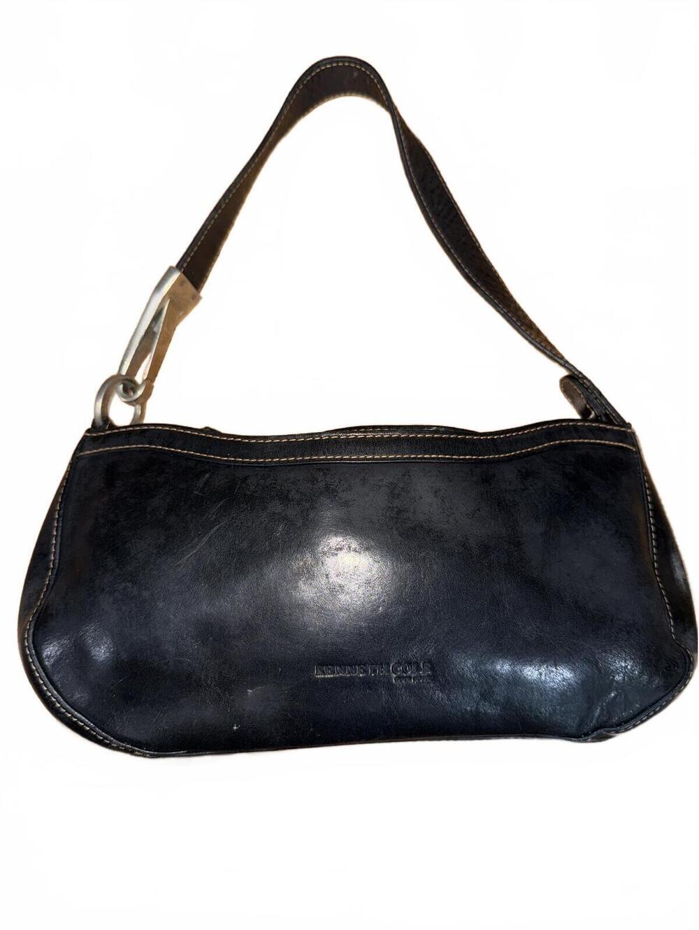 Vintage Kenneth Cole Black Leather Shoulder Bag